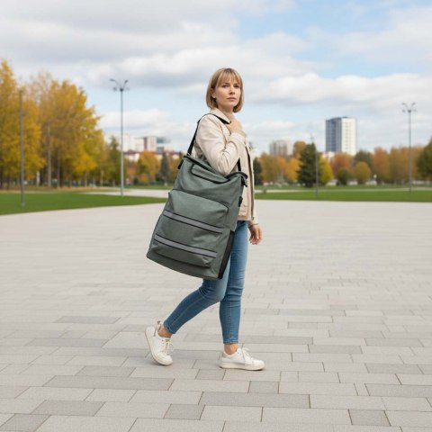 Wózek torba na zakupy na kółkach ze stelażem 100cm szary