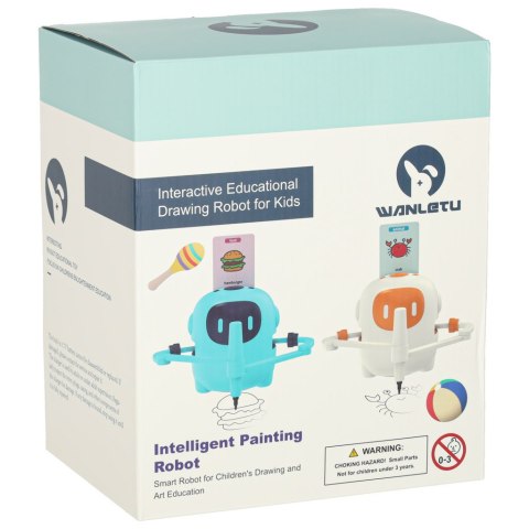 Zabawka interaktywna edukacyjna robot nauka rysowania fiszki mazaki pomarańczowy