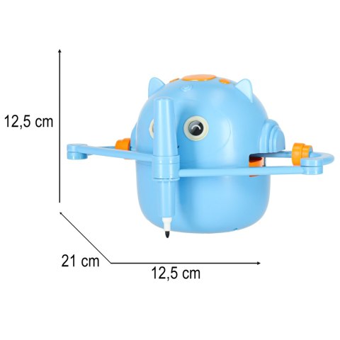Zabawka interaktywna robot nauka rysowania fiszki kolorowe mazaki niebieski