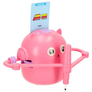 Zabawka interaktywna robot nauka rysowania fiszki kolorowe mazaki różowy