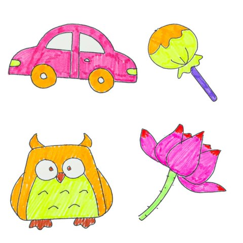 Zabawka interaktywna robot nauka rysowania fiszki kolorowe mazaki różowy