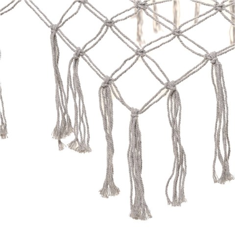 Hamak ogrodowy boho siatka frędzle leżak wiszący makrama 200cm Szary