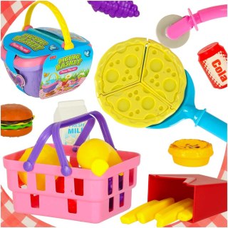 Kosz piknikowy koszyk fast food pizza burger jedzenie prowiant przekąski na piknik