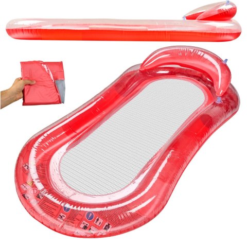 Materac dmuchany do pływania basenu wodny z siatką czerwony BESTWAY 43103