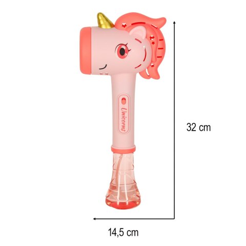 Pistolet na bańki mydlane maszyna do baniek jednorożec różdżka światło dźwięk