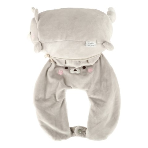 Poduszka podróżna 2w1 rogal pod kark do samolotu samochodu maskotka kot