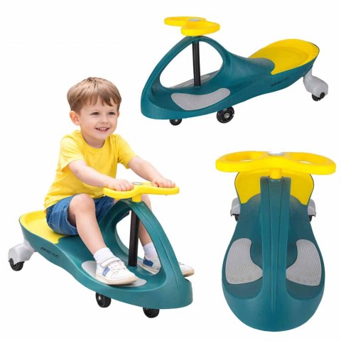 Jeździk grawitacyjny LED Swing Fix S3 świecące koła butelkowy żółty