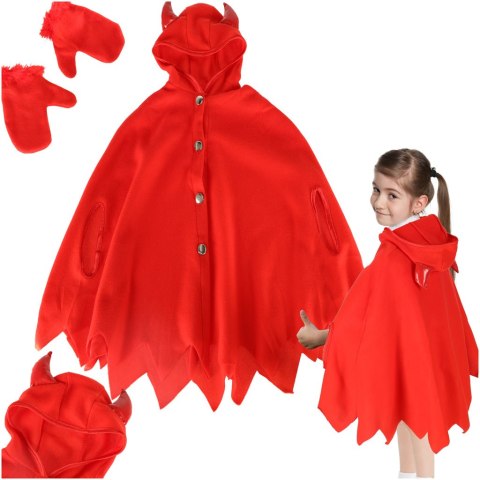 Kostium strój karnawałowy przebranie czerwona peleryna r. S 100-110