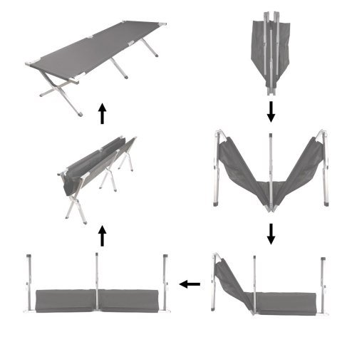 Łóżko polowe LUARO składane turystyczne kanadyjka XXL czarne 150kg