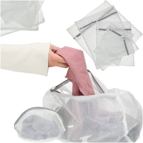 Worek siatka torba do prania bielizny ubrań spodni z zamkiem 9 szt