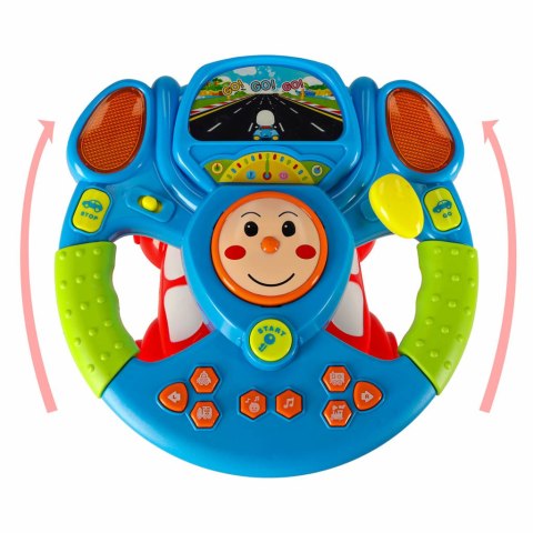 Zabawka interaktywna kierownica dla dzieci symulator muzyka dźwięki światła projektor