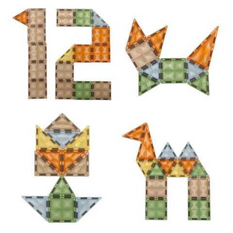 Klocki magnetyczne konstrukcyjne świecące zwierzęta 124 elementy