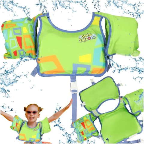 Kamizelka piankowa z rękawkami do pływania kapok dla dzieci 3-6 lat 19-30 kg BESTWAY 32174 zielona