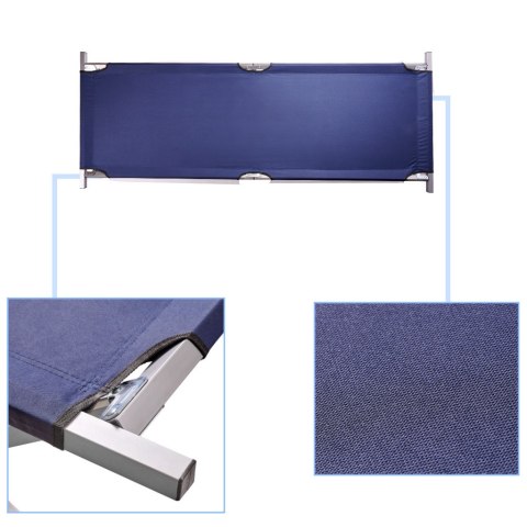 Łóżko polowe LUARO składane turystyczne kanadyjka XXL niebieskie 150kg