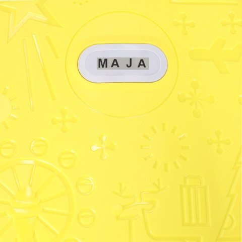 Walizka podróżna kabinowa dla dzieci na kółkach LED bagaż podręczny z imieniem żółty