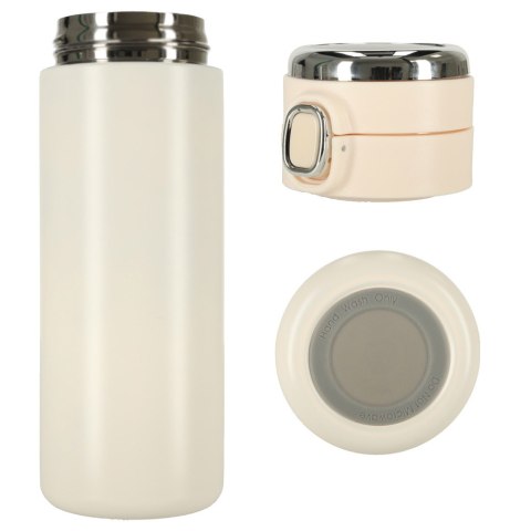 Kubek bidon termiczny z ustnikiem termos LED 350ml beżowy