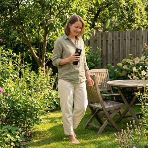 Kubek bidon termiczny z ustnikiem termos LED 350ml czarny