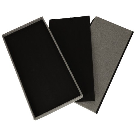 Pufa składana ze schowkiem otwierana do siedzenia podnóżek szary duży 76x38x38cm